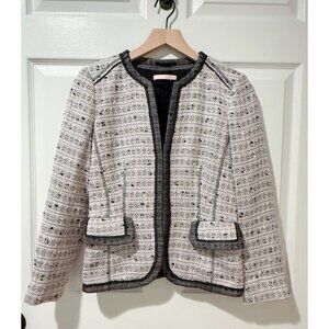 Basler Tweed Metallic Light Pink Black White Blazer Jacket Barbie Prep 2 4 Small